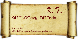 Kálóczy Tünde névjegykártya