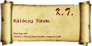 Kálóczy Tünde névjegykártya