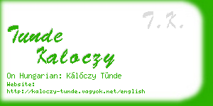 tunde kaloczy business card