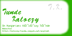 tunde kaloczy business card